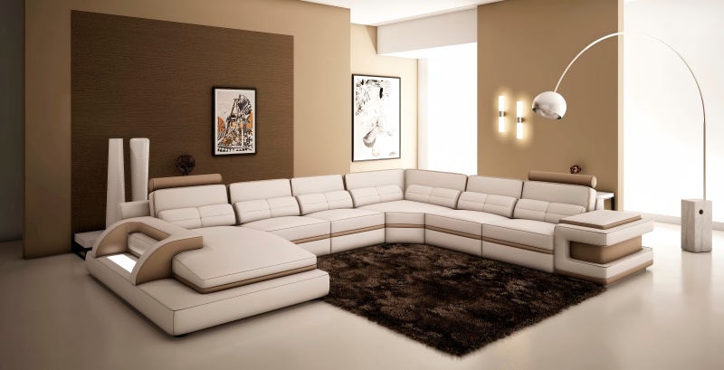Sofa kulit minimalis untuk seluruh keluarga