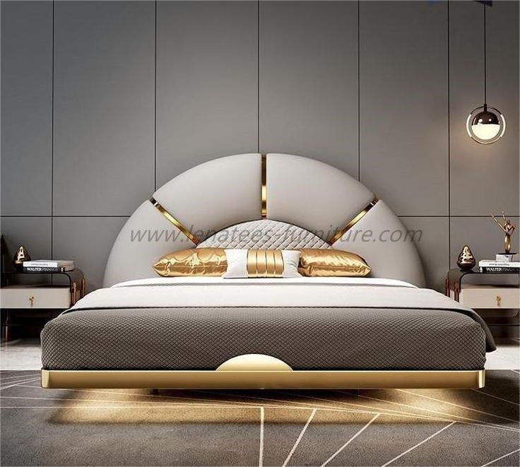 Perabot bilik tidur mewah dengan cahaya LED