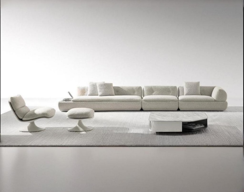 Kediaman xinyue ｜ sofa kain minimalis melengkung